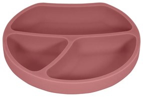 Силиконова детска чиния в тухлен цвят 19x20,5 cm Dusky Pink – Kindsgut