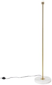 Модерна подова лампа месинг с мраморна основа - Kaso