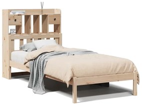 3322325 vidaXL Легло с рафтове за книги, без матрак, 75x190 см, бор масив