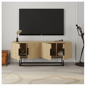 Масичка за телевизор с дъбов декор в естествен цвят 140x55 cm Titan - Marckeric