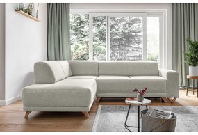 Бежов разтегателен/с място за съхранение ъглов диван (ляв ъгъл/L форма) Classy Sophie – Miuform