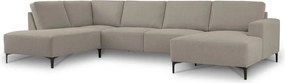 Светлокафяв шенилов ъглов диван (ляв ъгъл/U форма) Fabian – Scandic
