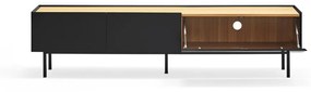 Черна/естествена маса за телевизор от декор от дъб 180x45 cm Arista – Teulat