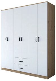 Гардероб BA113, цвят Орех Бял