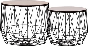 287663 vidaXL Маси за кафе, 2 бр, черни