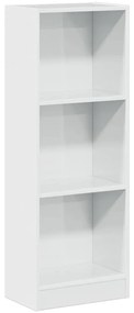 858303 vidaXL Библиотека, бял гланц, 40x24x109 см, инженерно дърво