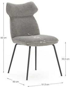 Сиви трапезни столове в комплект 2 бр. Dara – Marckeric