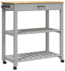 376101 vidaXL Кухненска количка "MONZA" 84x40x88,5 см борово дърво масив