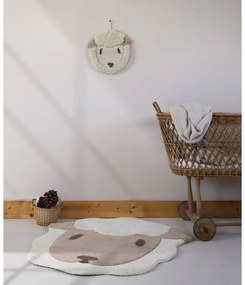 Детски вълнен килим в кремаво и светлокафяво 85x95 cm Lolho - Nattiot