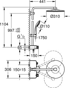Душ Колона Grohe Euphoria Smart Control -Gold Mat