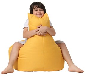 Жълт детски чувал за сядане Baton - Floriane Garden