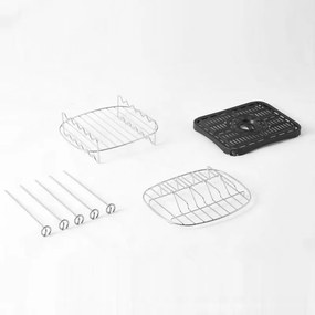 Втора ръка: Двоен фритюрник с горещ въздух Cosori Dual Basket CAF-R901-AEU, 1750 W, 8.5 л, 8 програми, Таймер, Touch screen, Черен