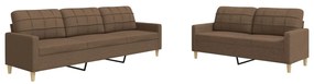 3278322 vidaXL Комплект дивани 2 части кафяв текстил