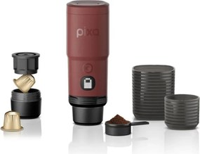 Преносима еспресо машина Wacaco Pixapresso, 20 bar, 9000 mAh, 120 мл, Мляно + капсули, LED тъч контрол, Червен