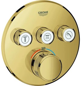 Термостатичен вграден кран 3 изхода Grohe I-Gold Glossy