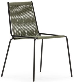 Зелени метални трапезни столове в комплект за подреждане 2 бр. Emily – Marckeric