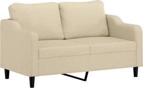 359361 vidaXL 2-местен диван, кремав, 140 см, текстил