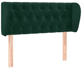 3117525 vidaXL Горна табла за легло с уши, тъмнозелена, 103x23x78/88см, кадифе