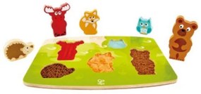 Hape - Дървен пъзел пипни и разпознай Горски животни