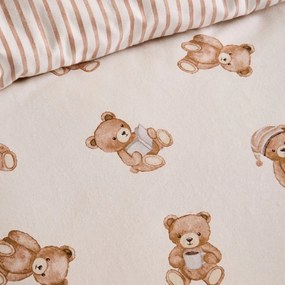 Кремав еластичен единичен фланелен детски чаршаф 90x190 cm Brushed Teddy Bear – Catherine Lansfield