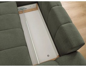 Зелен шенилов сгъваем/с място за съхранение ъглов диван (ляв ъгъл) Everest – Bobochic Paris