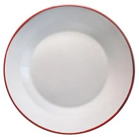 Емайлирана чиния ф8,5см крем/червено RETRO-(61F/8,5 105-105)
