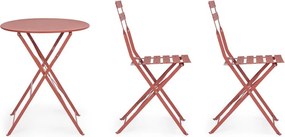 Теракотен стоманен градински комплект за хранене за 2 Austin – Bizzotto