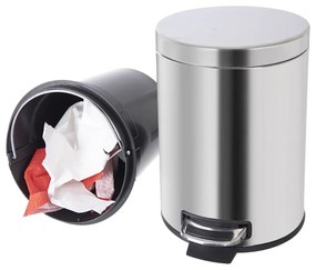 Кошче за боклук с педал от неръждаема стомана в лъскаво сребристо 3 l – Orion