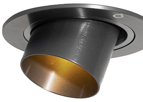 Set van 6 inbouwspots gunmetal GU10 35mm rond kantelbaar - Installa