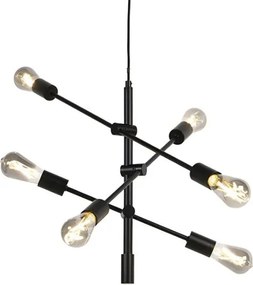 Интелигентна индустриална висяща лампа черна, включваща 6 WiFi ST64 - Sydney