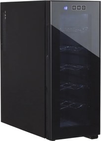 Охладител за вино Adler AD 8083, 33 L, Дигитален, За 12 бутилки, 15-18 C, Черен