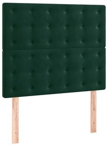 3116805 vidaXL Табла за легло, тъмнозелена, 90x5x118/128 см, кадифе