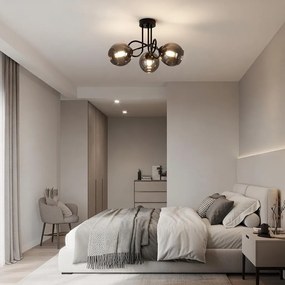 Плафон АЛЕКС, черен/сив, 3xE27