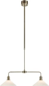 Бяло/в месингов цвят метално висящо осветително тяло със стъклен абажур Vela – Markslöjd