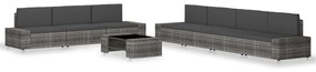 3054603 vidaXL Градински комплект за отдих, 8 части, полиратан, сив