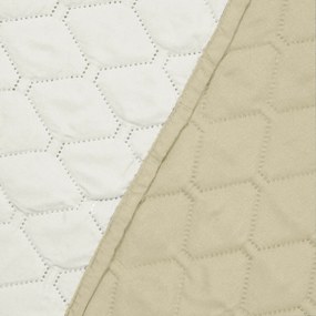 Бежово-бяла покривка за легло от микрофибър , 200 x 220 cm Axel - DecoKing