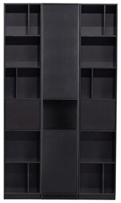 Черна модулна библиотека от масивен бор 120x210 cm Finca – WOOOD