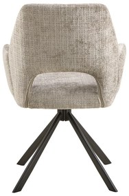 Светлосив тапициран трапезен стол с подлакътници Graham – Actona