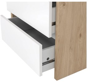 Нощно шкафче в бял и естествен цвят Next – Tvilum