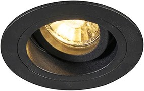 Интелигентен вграден прожектор черен кръг вкл. WiFi GU10 - Chuck