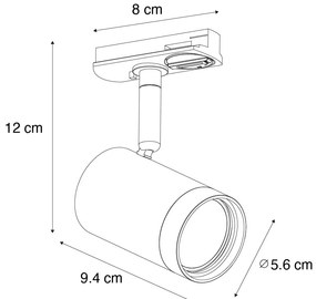 Модерен прожектор Gunmetal за 1-фазова релсова система - Iconic Jeana