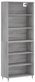 3189555 vidaXL Висок шкаф, сив сонома, 69,5x32,5x180 см, инженерно дърво