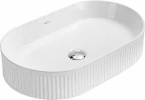 Mexen Grovo умикалка върху плота рифелована 49 x 31 см, бяла - 22304900
