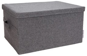 Сива текстилна кутия за съхранение с капак 34x45x25 cm Soft Storage – Bigso Box of Sweden