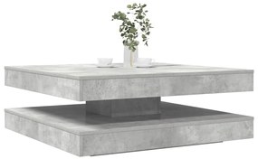 3321354 vidaXL Маса за кафе, въртяща се на 360 градуса бетон сива 90x90x34,5см