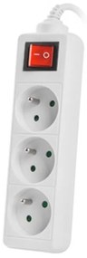 Разклонител LANBERG, 2.500W, 1.5метра, 3 контакта, Защита от деца, Светлинен индикатор, ON/OFF бутон, Бял