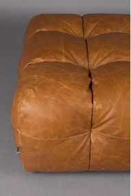 Кожена модулна табуретка в цвят кафяв коняк Hackman – Dutchbone