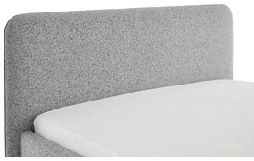 Светлосиво двойно легло 180x200 cm тапицирано без ламелно дъно Primo – Meise Möbel