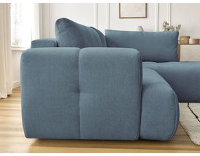 Син сгъваем/с място за съхранение ъглов диван (десен ъгъл/L форма) Fuji – Bobochic Paris