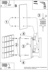 Бяла стенна лампа Parola - Sollux